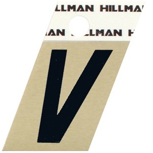 Hillman 1.5 in. Black Aluminum Self-Adhesive Letter V 1 pc (Case of 6) - 1 of 1