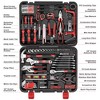 Itopfox 259-Piece General Household Hand Tool Set with Plastic Storage Toolbox, Portable Complete Repair Tool Box for Home and Car (Red) - 3 of 4