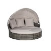 Outdoor Furniture Patio Round Daybed,Patio Chaise Lounge With Retractable Canopy,Cushions And Storable Table -Maison Boucle - 4 of 4