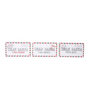 Transpac MDF Dear Santa Block Decor Set of 3 Freestanding Tabletop Signs for Christmas Indoor Decoration - 1 of 1