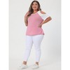 Agnes Orinda Women's Plus Size Contrast Raglan Sleeves Cold Shoulder Casual Blouses - 3 of 4