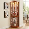 Curio Cabinet With Light,Traditional Style Corner Curio Cabinet With Glass Doors And Shelves, 70 Inch High Curio Cabinet-Cuddlewood - 2 of 4