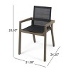 Outdoor Patio Dining Chair Set of 2,Armrest Dining Chair with Mesh Seating and Acacia Wood Legs for Garden,Poolside-Tanpinhause - 4 of 4