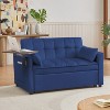 TIRAMISUBEST Convertible Velvet Loveseat Sofa Bed, 3-in-1 Adjustable Positions with Tufted Back & Plastic Legs-Perfect for Small Spaces - 2 of 4