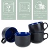 Elanze Designs Large Color Pop 24 ounce Ceramic Jumbo Soup Mugs Set of 4, Cobalt Blue - 3 of 4