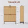 Jojoka Slim Shoe Cabinet with 2 Flip Drawers & Top Drawer, Narrow Entryway Storage Organizer for Hallway, Foyer, Mudroom, or Apartment - 2 of 4