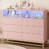 Zstar 47.2 In 6 Drawer Dresser for Bedroom with LED Lights & Charging Station - 3 of 4