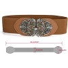 INSPIRE CHIC Women's Wide Elastic Vintage High Stretchy Buckle Waist Belt - 3 of 4