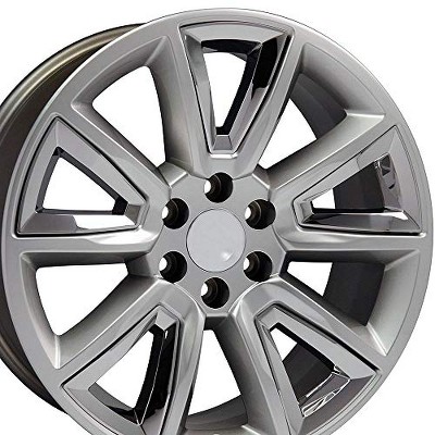 OE Wheels CV73 20 Inch Rim Fits Tahoe Style 6x139.7 20x8.5 Gloss Hyper Black with Chrome Insert - Hollander 5696 (1)