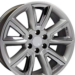 OE Wheels CV73 20 Inch Rim Fits Tahoe Style 6x139.7 20x8.5 Gloss Hyper Black with Chrome Insert - Hollander 5696 (1) - 1 of 4