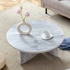 VYNXARIA A Multi-style Decor Friendly MDF White Round Coffee Table, Featuring Modern Minimalism and Nordic Flair - 2 of 4
