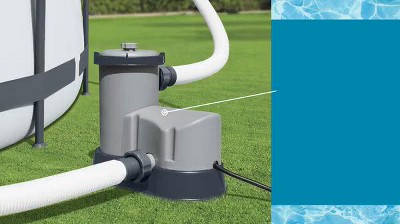 Gray 1000 GPH Cartridge Pool Filter Pump with Timer