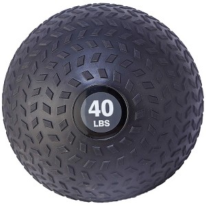 Fitvids 40 Pound Weighted Medicine Ball for Home Gym Training and Fitness, Gray - 1 of 4