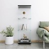 MAYEERTY Glass Display Cabinet 3 Shelves One Door Curio Floor Standing Quick Installation Living Room Bedroom Office Black - 2 of 4