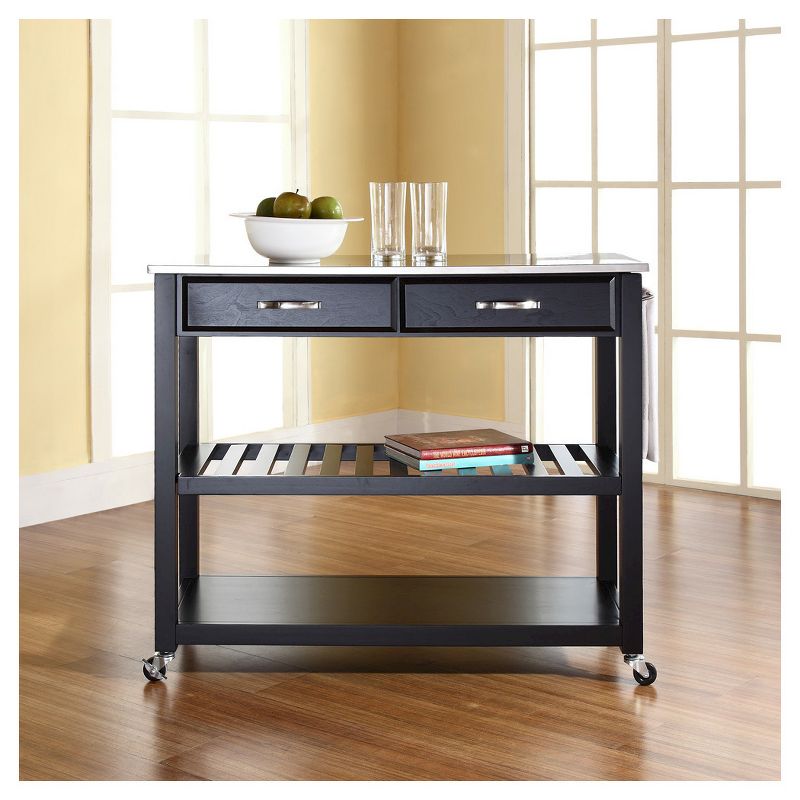 Stainless Steel Top Kitchen Cart/Island with Optional Stool Storage - Crosley, 6 of 9