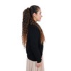 Alilang 22-Inch Long Curly Black Drawstring Ponytail Extension for Women Soft Synthetic Wavy Clip-In Hairpiece - 3 of 4