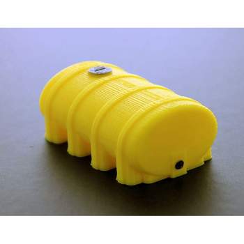 3D to Scale 1/64 3D Printed Yellow Plastic Elliptical Leg Tank 64-322-Y
