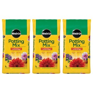 Miracle-Gro 3 Pack Potting Mix, Container Plants, Flowers, Vegetables ...