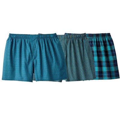 Hanes Men's Woven Plaid Boxers 5pk - Blue L : Target