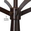 Franklin Iron Works Tremont Industrial Table Lamp 31 1/2" Tall Bronze Metal with USB Dimmer Cord Burlap Fabric Drum Shade for Living Room - 4 of 4