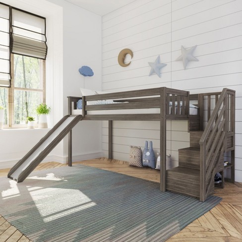 Max & Lily Twin Low Loft Bed with Stairs and Slide - image 1 of 4