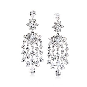 Ross-Simons Rhodium-Plated Chandelier Earrings With 16.60 ct. t.w. Czs - 1 of 3