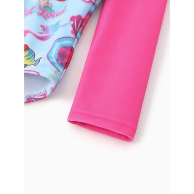 Disney Princess Kids Summer Holiday One Piece Rash Guards Ariel Pink 6-7 — фото 4