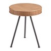 HomeRoots 23" Natural and Gray Rattan and Steel Round End Table - 4 of 4