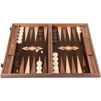 WE Games Luxury Walnut Tree-Trunk Backgammon Set - 19 inches - Handcrafted in Greece