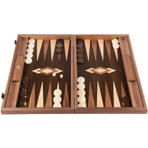 We Games Luxury Walnut Tree-trunk Backgammon Set - 19 Inches