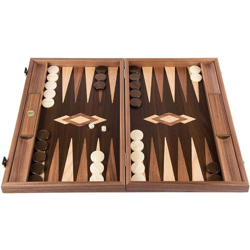 WE Games Luxury Walnut Tree-Trunk Backgammon Set - 19 inches - Handcrafted in Greece, 1 of 6