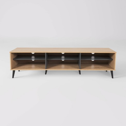 CorLiving Cole TV Stand for TVs up to 85" Light Brown/Gray: Modern Media Console with Adjustable Shelves - image 1 of 4