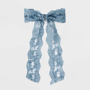 Floral Lace Bow Hair Barrette - Wild Fable™ Blue - 1 of 3