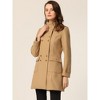 Allegra K Women's Stand Collar Double Breasted Hoodie Outerwear Winter Coat - 2 of 4