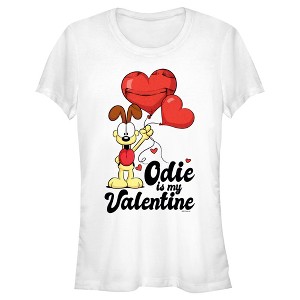 Juniors Womens Garfield Odie is My Valentine T-Shirt - 1 of 4