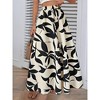Coolmee Women's Chiffon Skirts Elastic High Waist Pleated A-Line Bohemian Print Maxi Skirts - 4 of 4