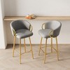 Lyngins Set of 2 Counter Height Bar Stools, Modern 360° Swivel Bar Stools with Metal Legs &  Anti-Slip Pads, Velvet Bar Chair/Dining Chair - 2 of 4
