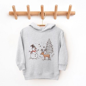The Juniper Shop Deer Snowman Scene Toddler Graphic Hoodie - 1 of 3