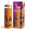 Ototo 17 fl oz Jack-o-Cup Glass Tumbler with Lid and Straw, Silicone, Glass, and Bamboo Orange - 2 of 4