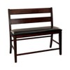 TiramisuBest Classic Cherry Wood Entryway Bench with Fabric Upholstered Seat, 1-Piece Dining Furniture, Traditional Style - 2 of 4