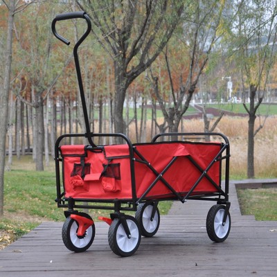 VYNXARIA Folding Wagon Garden Shopping Beach Cart (Red)