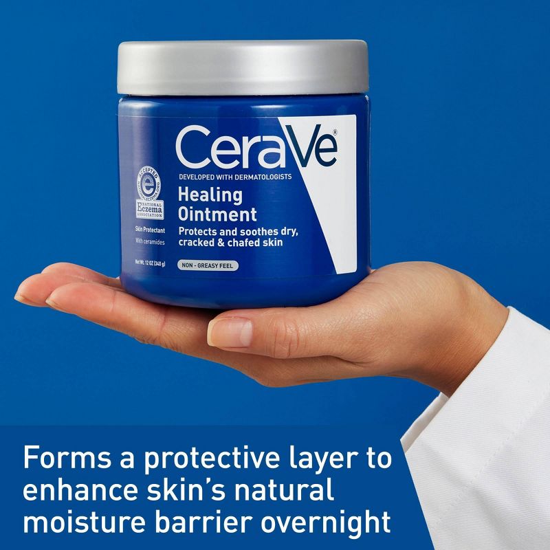 CeraVe Healing Ointment Skin Protectant, Soothes Dry, Cracked and Chafed Skin, Non-Greasy Unscented - 12oz, 6 of 18