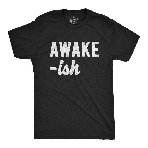 Мужские футболки Crazy Dog T-Shirts, Inc. Mens Awake-Ish T Shirt Funny Sleepy Lazy Novelty Graphic Tee - Crazy Dog Men's T Shirt for Introverts Black L