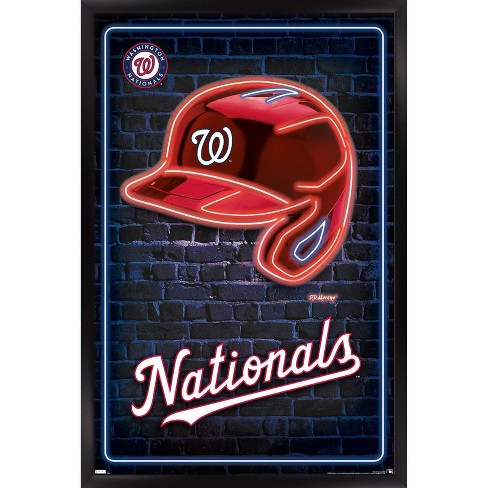Trends International Mlb Washington Nationals - Neon Helmet 23 Framed Wall  Poster Prints : Target