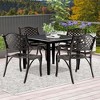 Costway 2/4 PCS Cast Aluminum Patio Chairs Set of 2 All Weather Outdoor Dining Chairs with Armrests Bronze - 4 of 4