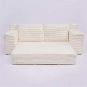 XINGHANZHENXUAN Corduroy Loveseat Sofa Bed with Pillows, 600lb Capacity No-Assembly Sofa for Living Room & Bedroom - 1 of 4