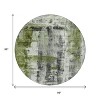 Olive Green And Ivory Abstract Washable Indoor Outdoor Area Rug - 3 of 4