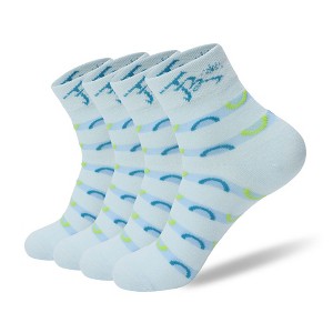 Paaaawaters Spring and summer women's mid-tube blue and white sports versatile striped sports socks, high-end（Twelve pairs） - 1 of 4