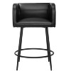 Counter Stool – 34.6" H With Black Faux Leather Seat & Powder-Coated Steel Frame (Set of 2) By Zuo Modern - 3 of 4