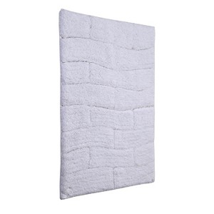 Knightsbridge Stylish And Comfortable All Season Traditional New Tile Design Cotton Bath Rug 24" X 40" White - 1 of 4